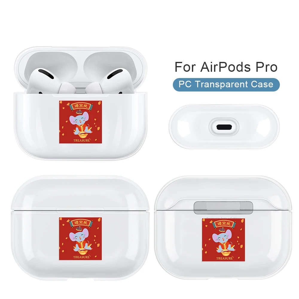 Прозрачный чехол для наушников с мультяшной мышью Apple AirPods 2 1 Pro Жесткий ПК