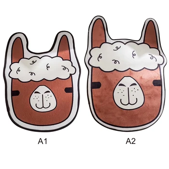 

Cartoon Style Bath Mat Alpaca Pattern Carpet Non-slip Soft Bath Mat Rug for Living Room Decoration