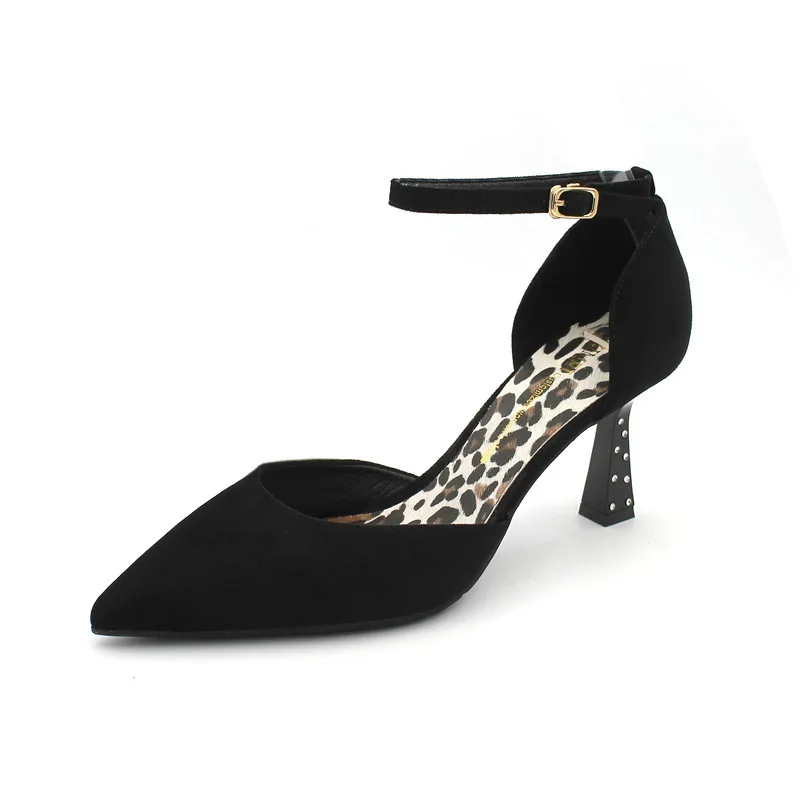 

669-2 Spring And Autumn 2019 New Style Closed-toe High-heeled Sandals Women's French GIRL'S Online Celebrity Thin Heeled Pointed