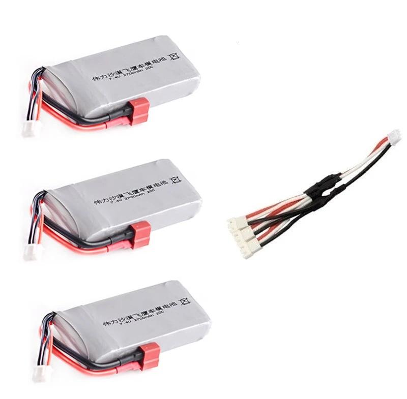 Обновление 2700mah+ зарядное устройство для Wltoys 12428 12423 RC четырехколесный пульт дистанционного управления автомобиля 7,4 v Lipo батарея Feiyue 03 Q39 RC запчасти - Цвет: Light Grey
