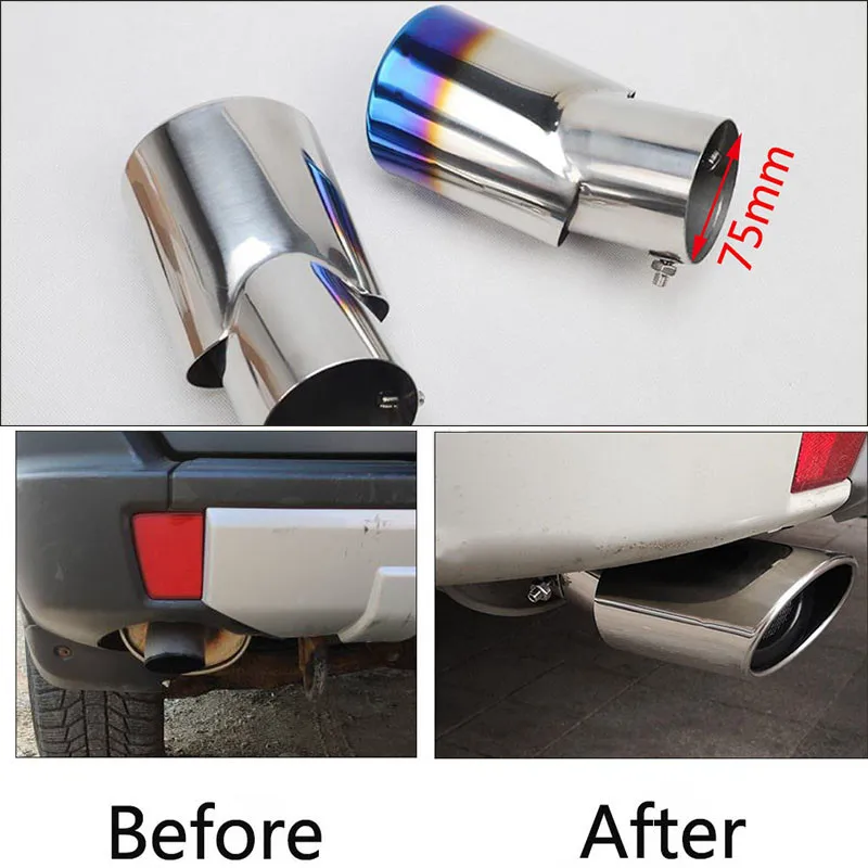 Car Stainless steel chrome exhaust tube tail pipe Case for Mitsubishi PAJERO V31 V33 V73 V93 V97 2007-exhaust pipe tip,tail pipe muffler
