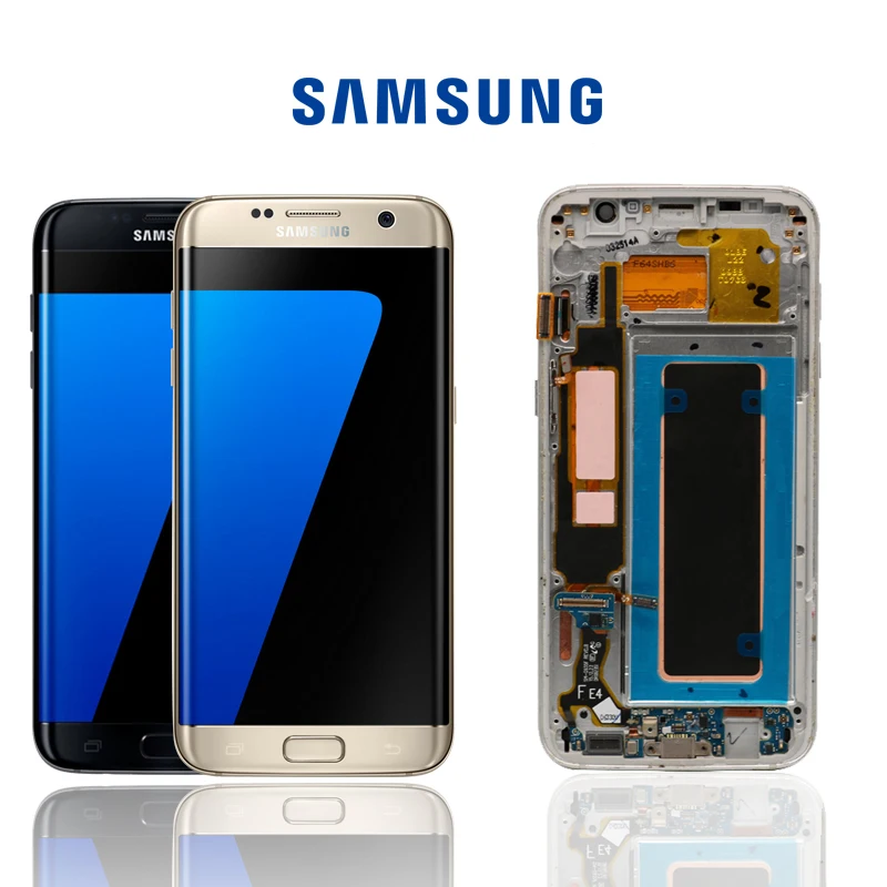 Сенсорный ЖК дисплей Burn Shadow с рамкой для SAMSUNG Galaxy S7 edge G935 G935F|Экраны мобильных