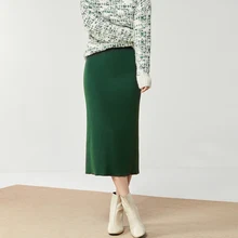 Весенняя, осенняя, зимняя, Готическая, черная, верблюжья, коричневая, зеленая, в полоску, вязаная юбка, английский консервативный стиль, эластичная резинка на талии, раздельная, вязаные юбки