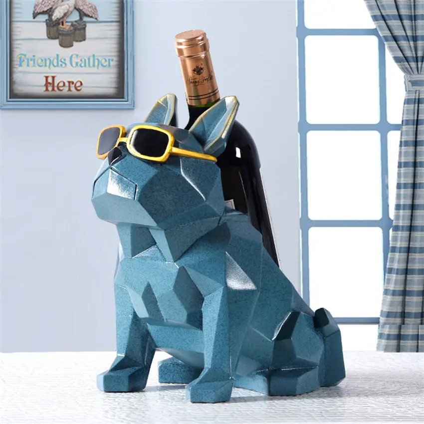 Modernsimplicityfrenchbulldogwinerackwineholderdecorationshome