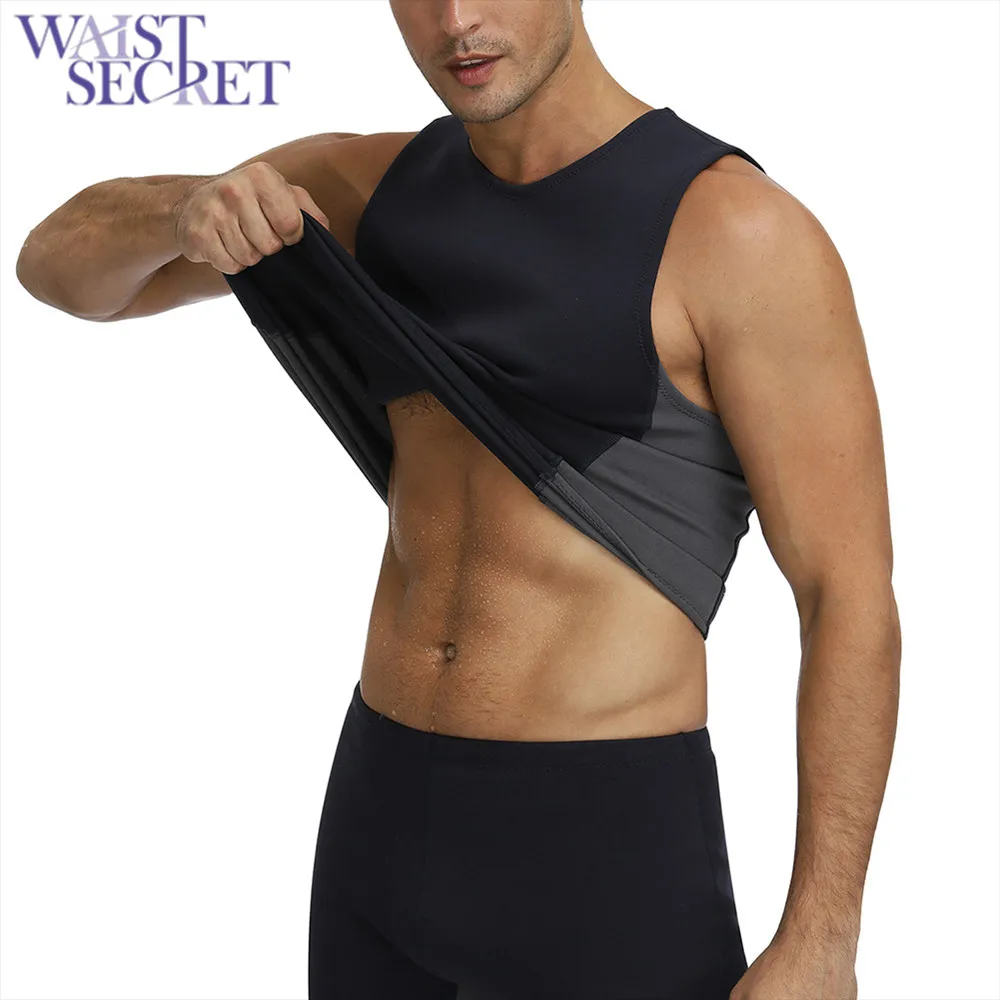 

WAIST SECRET Men's Sweat Vest Body Shaper Shirt Thermo Slimming Sauna Suit Weight Loss Shapewear Ultra Neoprene Waist Trainer