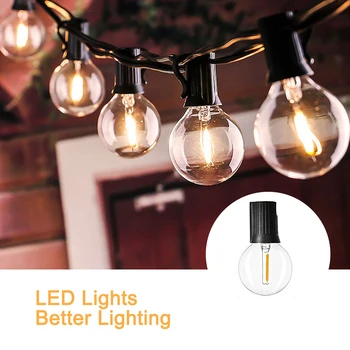 

Solar String Lights G40 LED Bulbs Warm-Toned Lamplet 25Leds Light Outdoor WaterproofDecor For Outdoor Patio Party Yard