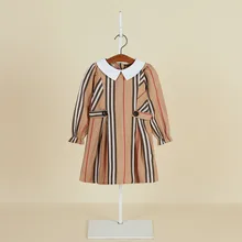 Г. Осеннее платье для девочек; Детские платья с длинными рукавами для девочек; хлопковые детские платья принцессы в полоску; Одежда для маленьких девочек от 2 до 6 лет