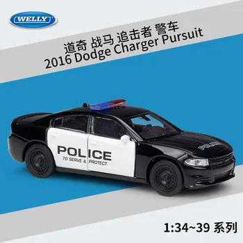 

Welly 1:36 Diecast Alloy Model Car Toy For Dodge Charger Pursuit Metal Car Toy Model with Pull back function For Kids Gift
