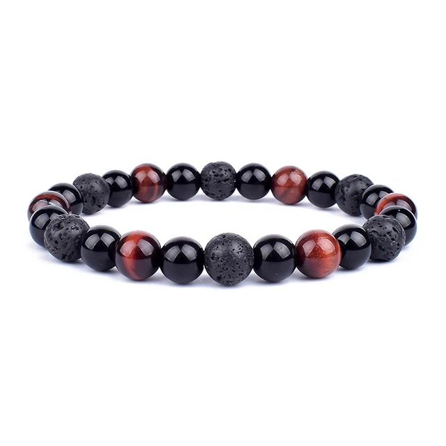 New Magnetic Hematite Bracelets Men Tiger Eye Stone Bead Couple Bracelets for Women Health Care Magnet Help Weight Loss Jewelry 17
