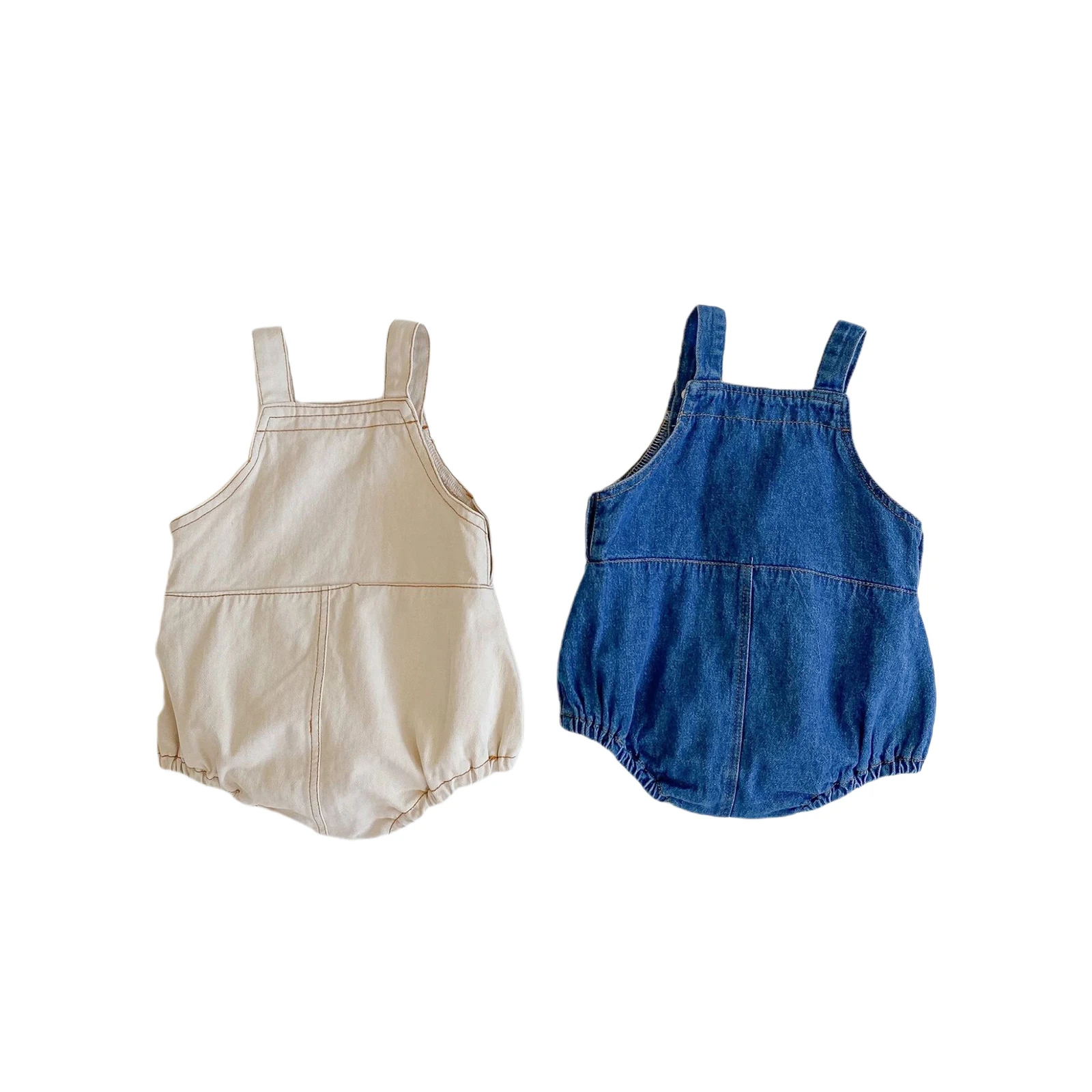 

Newborn's Romper Baby Clothes Infant's Solid Color Jumpsuit Sleeveless Crotch Button Garment For Children's Clothing Set Summer
