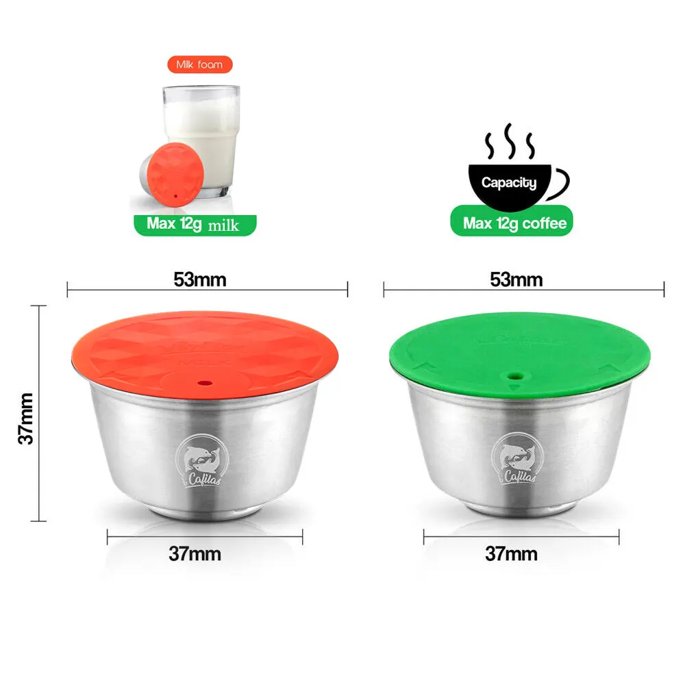 iCafilas Milk Foam Filters For Nescafe Dolce Gusto Aeroccino Reusable Stainless Steel Dolci Gusto Coffee Capsules Pod Spoon