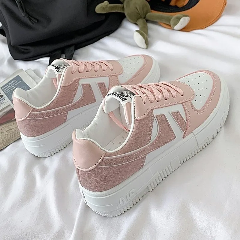 Zapatillas deportivas informales para mujer, calzado deportivo femenino para caminar, Color sólido, 2021