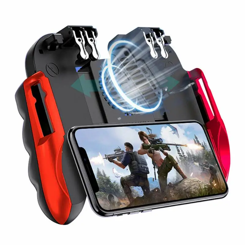 Six Finger For PUBG Game Controller Gamepad Trigger Shooting Free Fire Cooling Fan Joystick IOS Android Mobile Phone | Электроника