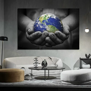 

Wall Art Poster Colorful Earth We Are The World Art Canvas Painting Wall Picture For Living Room Home Decor
