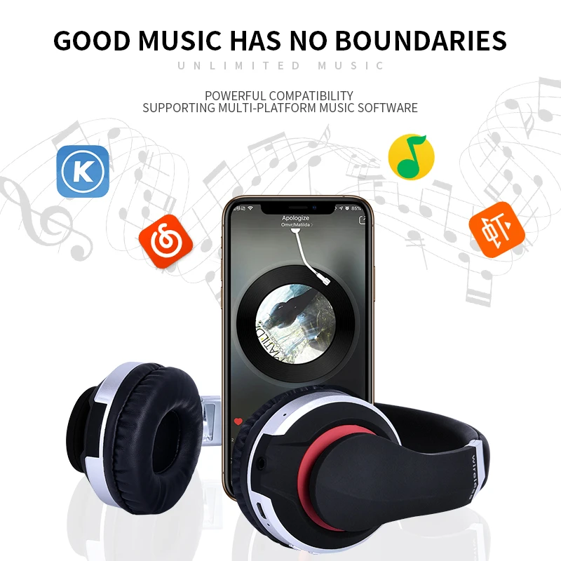 Oppselve Wireless Bluetooth Headphone for iPhone 11 Pro Max X XS MAX Foldable Headset Portable Earphone with Mic for Phone