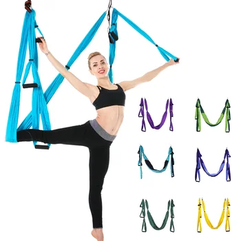 

Full Set Anti-gravity Aerial Yoga Ceiling Hammock Flying Swing Trapeze Yoga Inversion Device Home GYM Hanging Belt Max 200kg