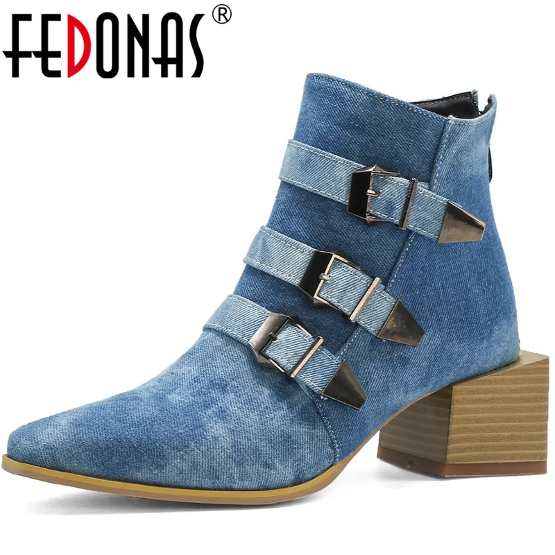 FEDONAS Ankle Boots Female Women Shoes Metal Buckle Aback Zipper Shoes For Women 2020 Fall Winter Party Working Boots Boots FEDONAS Ankle Boots Female Women Shoes Metal Buckle Aback Zipper Shoes For Women 2020 Fall Winter Party Working Boots Boots