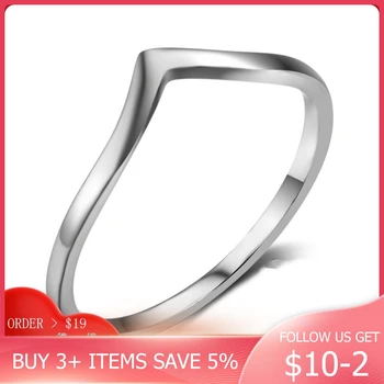

CodeMonkey V Shape Simple Rings For Women Making Gift 100% Real Sterling Silver Fashion Jewelry Rings Hot Sale CMR762