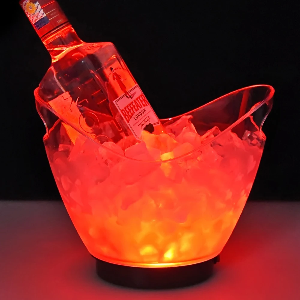 

New Transparent Light Ice Bucket High-grade Acrylic Material 2 Liters LED Colorful Champagne Beer Wine Barrel 5 Color Optional