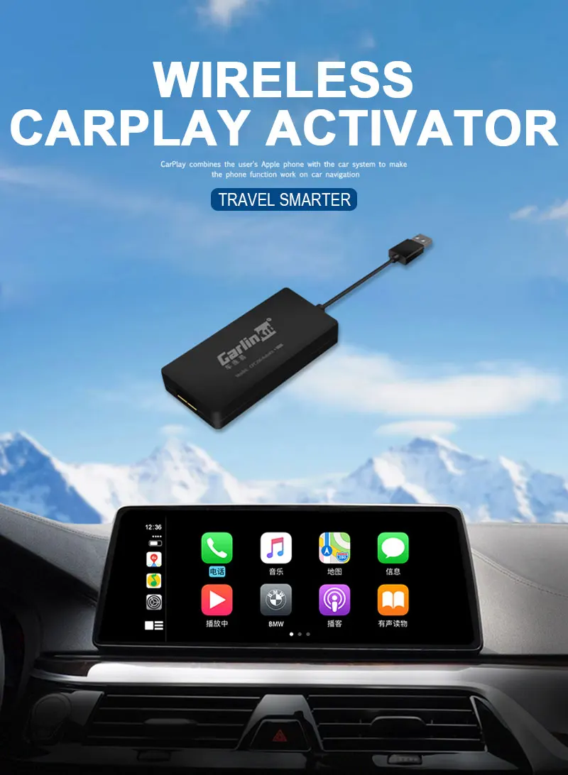 Carlinkit Carplay A3 беспроводной Apple Carplay Adaptador Android авто ключ для воспроизведения автомобиля Автотелевизор автомобиль wifi IOS gps MIMI Зеркало Ссылка