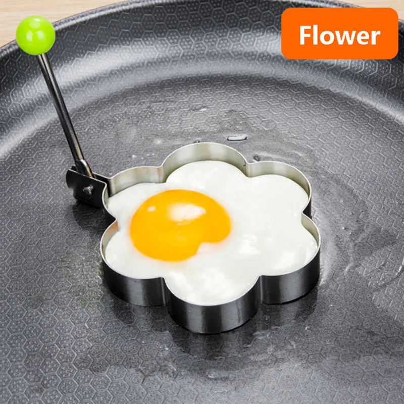 5 стилей нержавеющая сталь жареное яйцо формирователь инструменты для приготовления Блинов форма для омлета Жарка кухонные принадлежности гаджет кольца - Цвет: Style 1 Flower