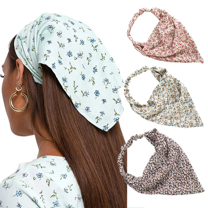 Pañuelo para el pelo para mujer, Bandana para la cabeza, Bandana Bohemia, turbante triangular, accesorios para el cabello|Accesorios para el de mujer| -