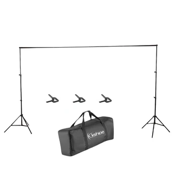 

2*3m Backdrop Support Stand Set Photography Studio Supplies Set With 3 Fish Mouth Clips Carrying Bag for Photo Video Shooting