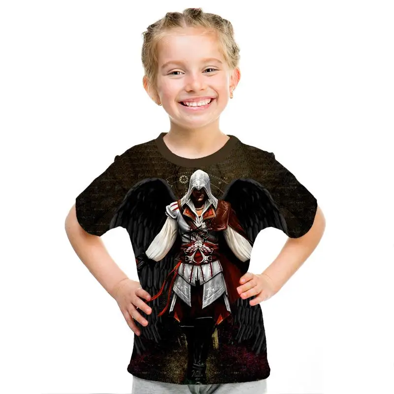 Лучшие игры Assassin's Creed детская 3D футболка одежда для мальчиков и девочек с 3d принтом, рубашка детская удобная модная футболка с короткими рукавами