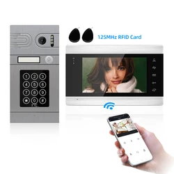 Jeatone sistema de vídeo porteiro inteligente com tela hd de 7 polegadas, wi fi, monitor interno, vídeo, gravação de vídeo, suporte a ios/android, desbloqueio remoto