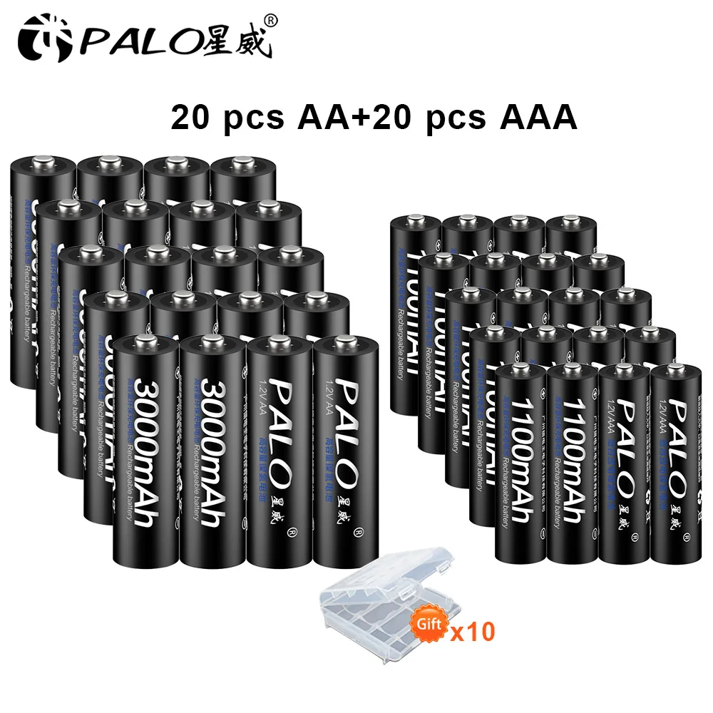 Новые 8шт AA аккумуляторы 3000мАч 1.2В AA+ Ni-MH AAA аккумулятор 1100mAh аккумуляторы 3А AA аккумулятор для игрушек питания - Цвет: 20-20