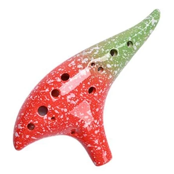 

Colorful Ceramic Glaze 12 Holes AC Alto C Ocarina Vessel Flute for Children Gift