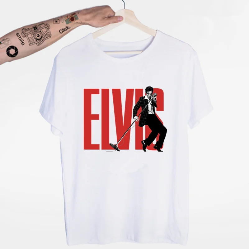Футболка Elvis Presley King of Rock с круглым вырезом и короткими рукавами летняя
