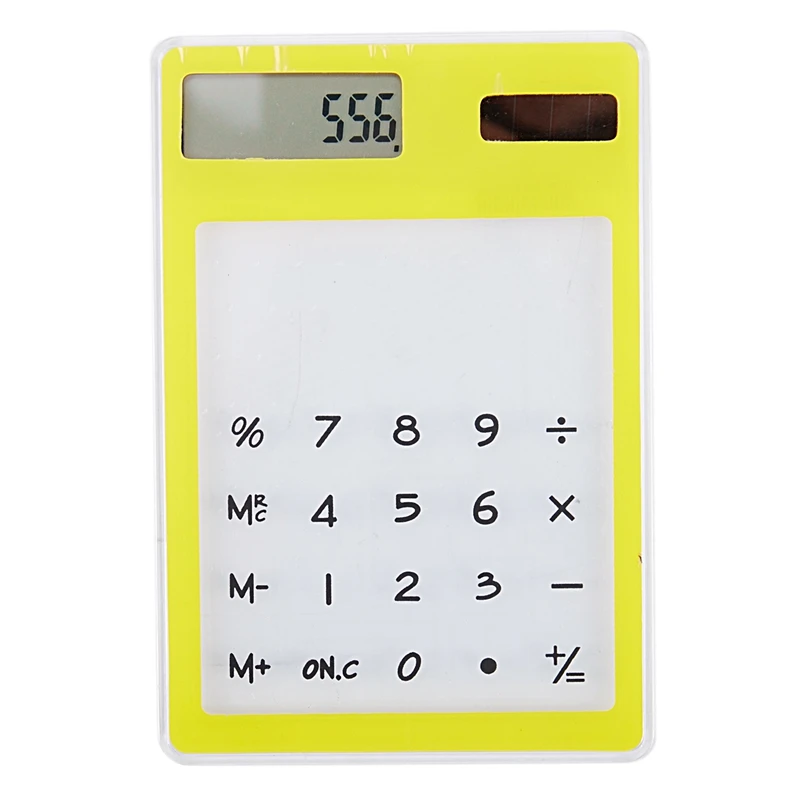 

Transparent Calculator Clear Scientific Calculator Solar Energy Led Clear Calculator Creative Stationery Yellow