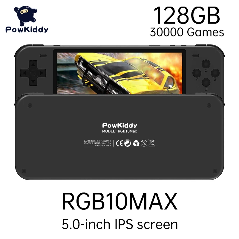 POWKIDDY RGB10 Retro Open Source System RGB10 max Handheld Game Console RK3326 5.0-Inch IPS Screen 3D Rocker Children's Gift 