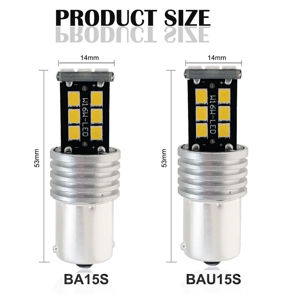 10 шт. 1156 P21W BA15S CANBUS Led без ошибок PY21W Led BAU15S 15SMD 2835 автомобильные поворотные сигнальные огни, тормозные лампы, авто Поворотная лампа заднего хода