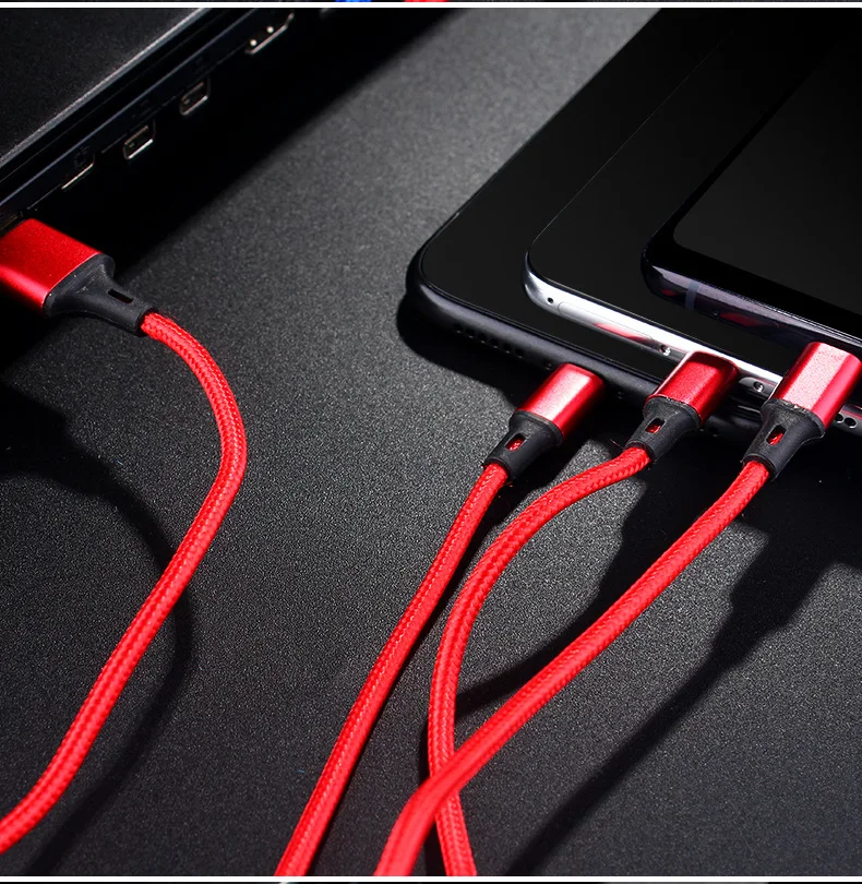 USB кабель для iPhone 7 8 xs 11 Pro зарядное устройство 3 в 1 Micro USB кабель для type C Android USB телефонный кабель для samsung huawei
