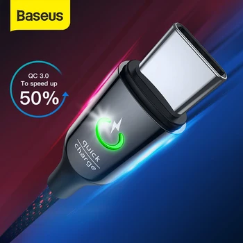 

Baseus Smart Power Off USB Type C Cable for Samsung S20 USB C Cable Quick Charger 3.0 for Redmi Note 9s Type C Cable Data Line
