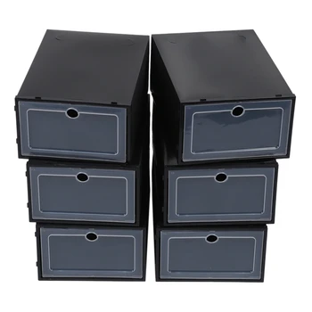 

6 Pcs Transparent Shoe Box Flip Design Plastic Storage Case Organizer Dustproof Clear Plastic Shoe Storage Boxes for Home