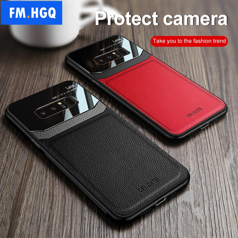 

for Note 10 leather Magnet Cover Car Phone Case for Samsung Galaxy Note 8 9 Luxury Slim Hard Back Cover for Samsung Note 10 Case