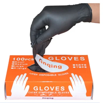 

100PCS/SET Household Cleaning Washing Disposable Mechanic Gloves Black Nitrile Laboratory Nail Art Anti-Static Gloves