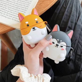 

3D Cute Cartoon Dog Silicone Earphone Case for OnePlus Buds Case Anti-fall Earphone Protective Cover with Hook