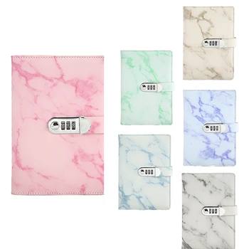 

A5 Marble Texture Journal Writing Notebooks with Combination Lock Personal Travel Diary Office Notepad Agenda