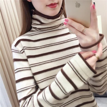 

Room 152561, 4 rows, No. 2] actual photo of new pile neck stripe Pullover bottoming shirt 35