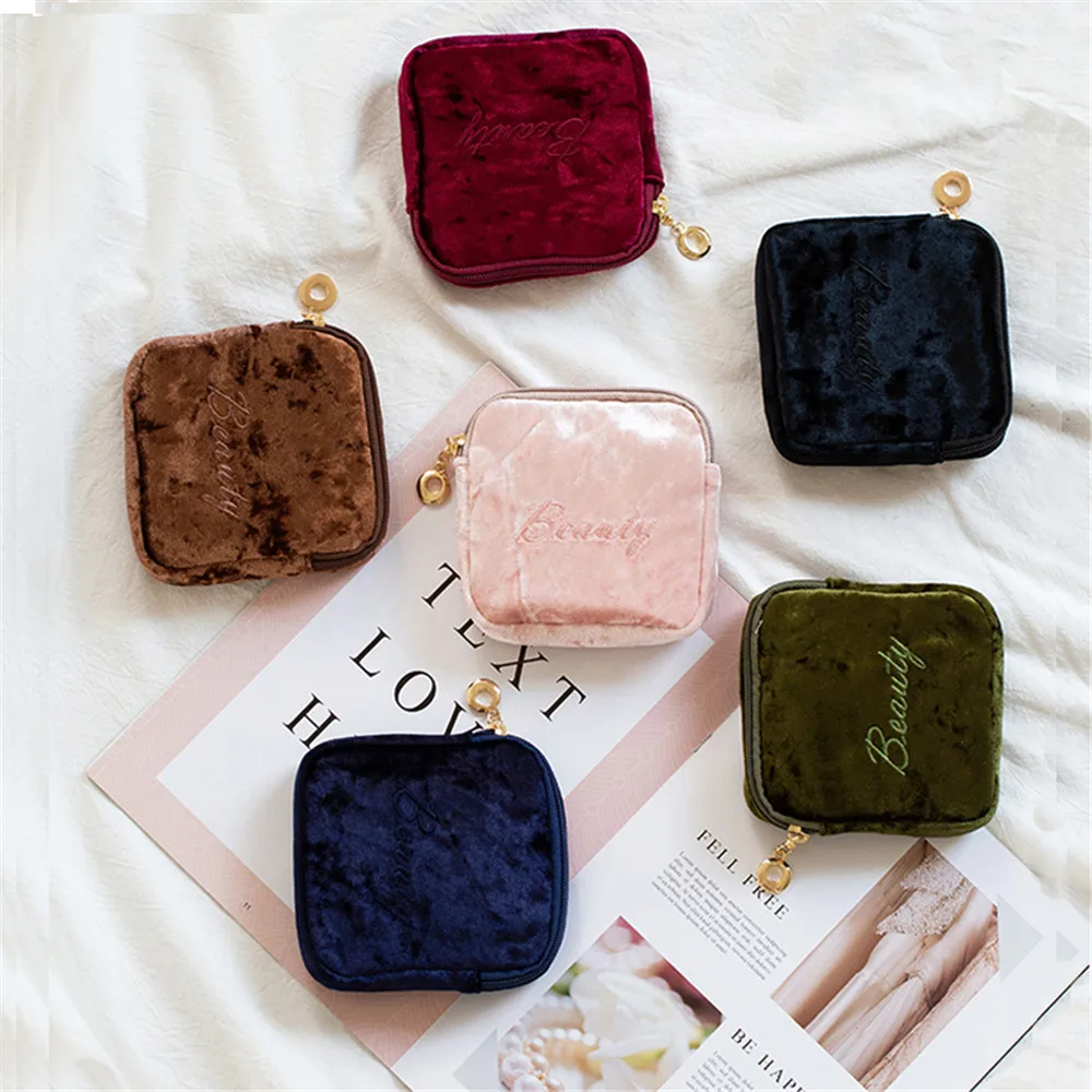 

Mini Velvet Coin Purse Simple And Versatile High Quality Soft Flannel Portable Mult-function Cosmetic Storage Bag Lipstics Keys
