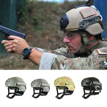 

Military Tactical Fast Helmet For Outdoor Sports Adjustable ABS Helmet With Side Rails