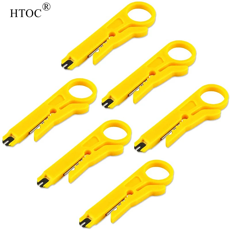 ethernet cable tracer HTOC Mini Wire Stripper Crimping Tool Is Suitable For RJ11 RJ45 Network Cable Telephone Line Computer UTP Crimper (3PCS) cable toner tracer