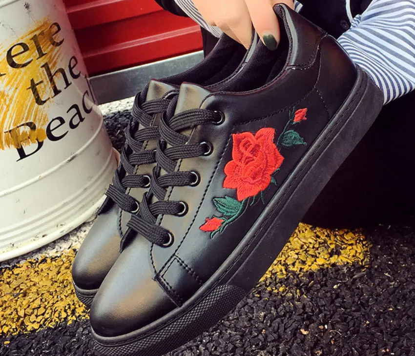MoneRffi/повседневная обувь на шнуровке с цветами; Zapatos De Mujer; женские кроссовки; Вулканизированная обувь; дышащая прогулочная Женская парусиновая обувь - Цвет: 2