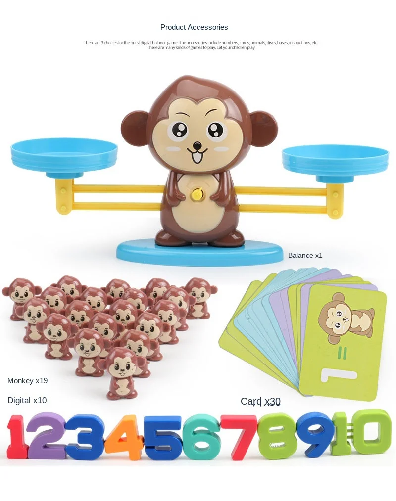 Educational Balance Children Gifts Toy for Kids Monkey Math Game Fun Learning 