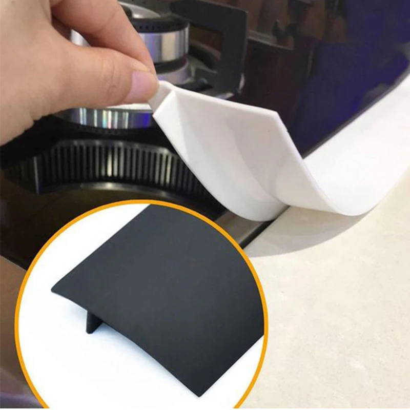 1PC Flexible Stove Counter Gap Cover Silicone Rubber Kitchen Oil-gas Slit Filler Heat Resistant Mat Oil Dust Water Seal