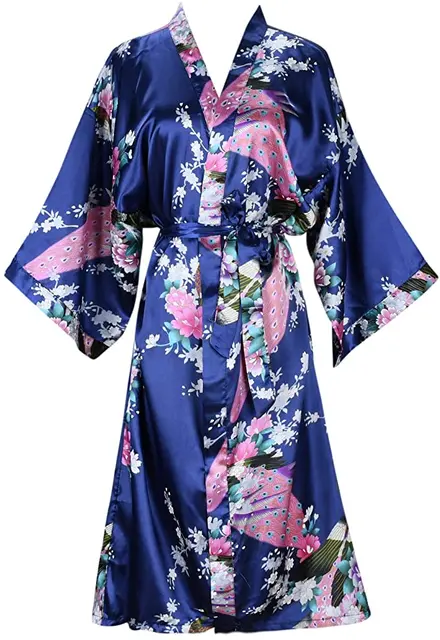 Robe de mariée en Satin de soie pour demoiselle d'honneur, peignoir Floral, Kimono court, Robe de nuit, Robe de bain, à la mode, pour femmes